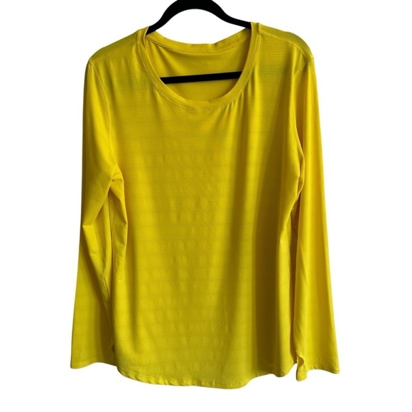 ZYIA Active Subtle Stripe Long Sleeve Shirt, Yellow, Size XL - Picture 3 of 9